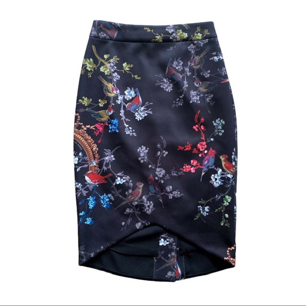 Ted Baker Bird Floral Pencil Skirt Size 0